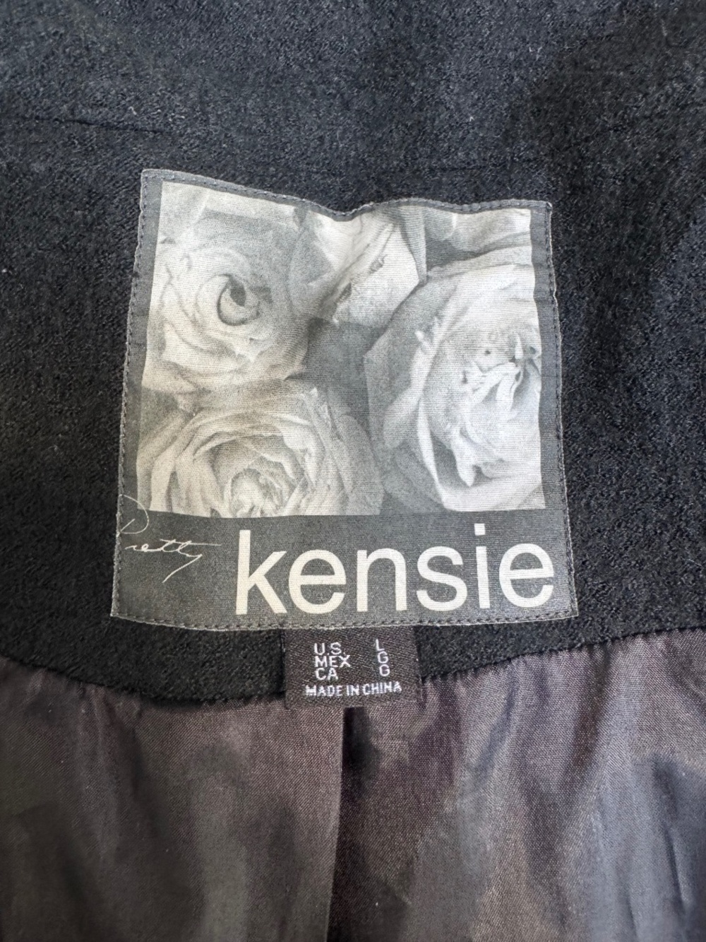 Kensie Black Ruffle Zip Jacket Women's Small Cropped Size L Tag - Picture 3 of 7